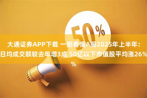 大通证券APP下载 一图看懂A股2025年上半年：日均成交额较去年增3成 50亿以下市值股平均涨26%