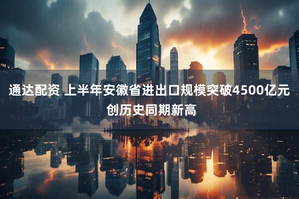 通达配资 上半年安徽省进出口规模突破4500亿元 创历史同期新高