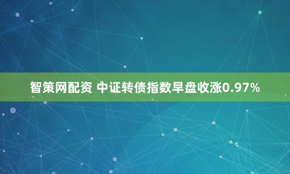 智策网配资 中证转债指数早盘收涨0.97%
