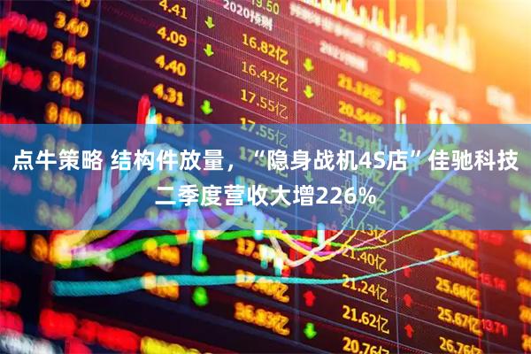 点牛策略 结构件放量，“隐身战机4S店”佳驰科技二季度营收大增226%